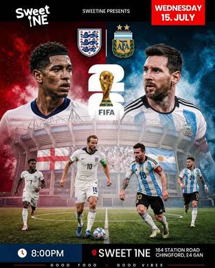 England vs Argentina live on big screen 