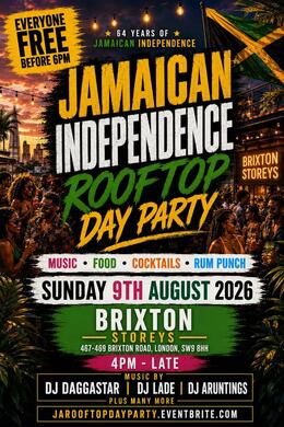 Jamaican Independence - Rooftop Day  Party - Everyone Free Before 6PM