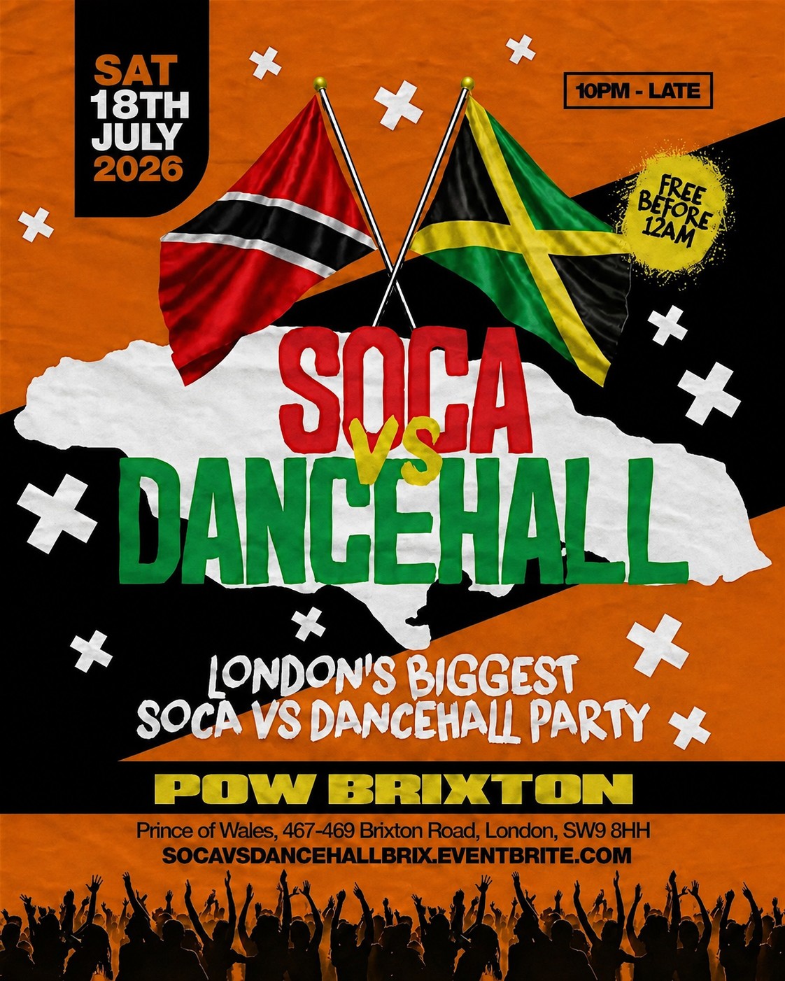 Soca Vs Dancehall Brixton – Everyone Free Before 12AM