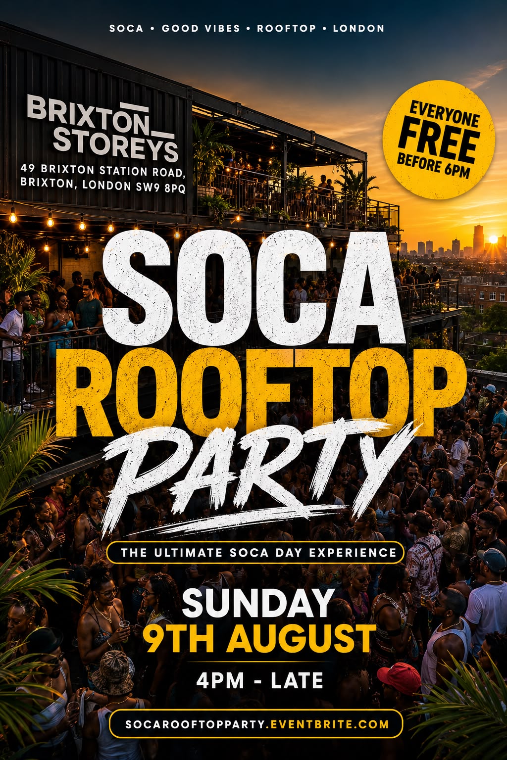 Soca Rooftop Party - Everyone Free Before 6PM