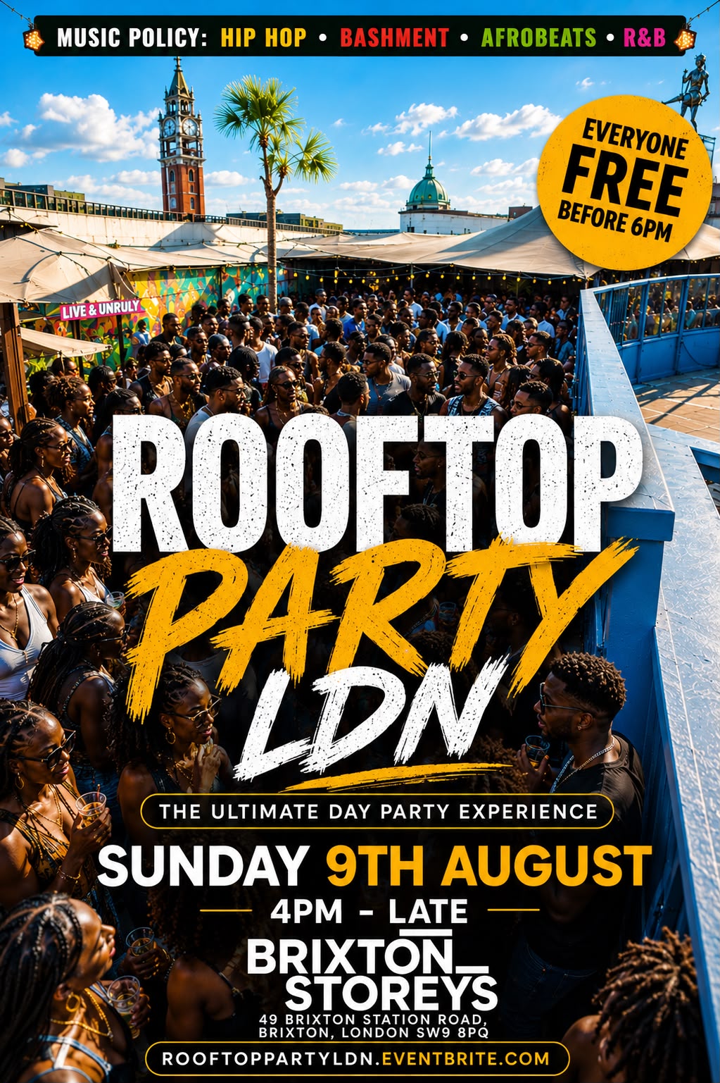 Rooftop Party LDN - Everyone Free Before 6PM