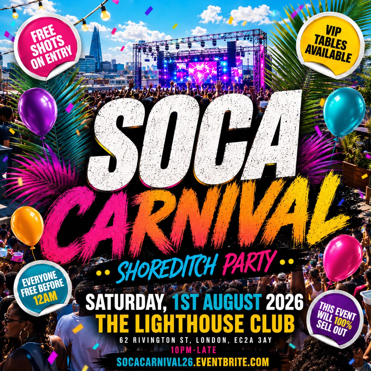 Soca Carnival - Shoreditch Party - Everyone Free Before 12AM