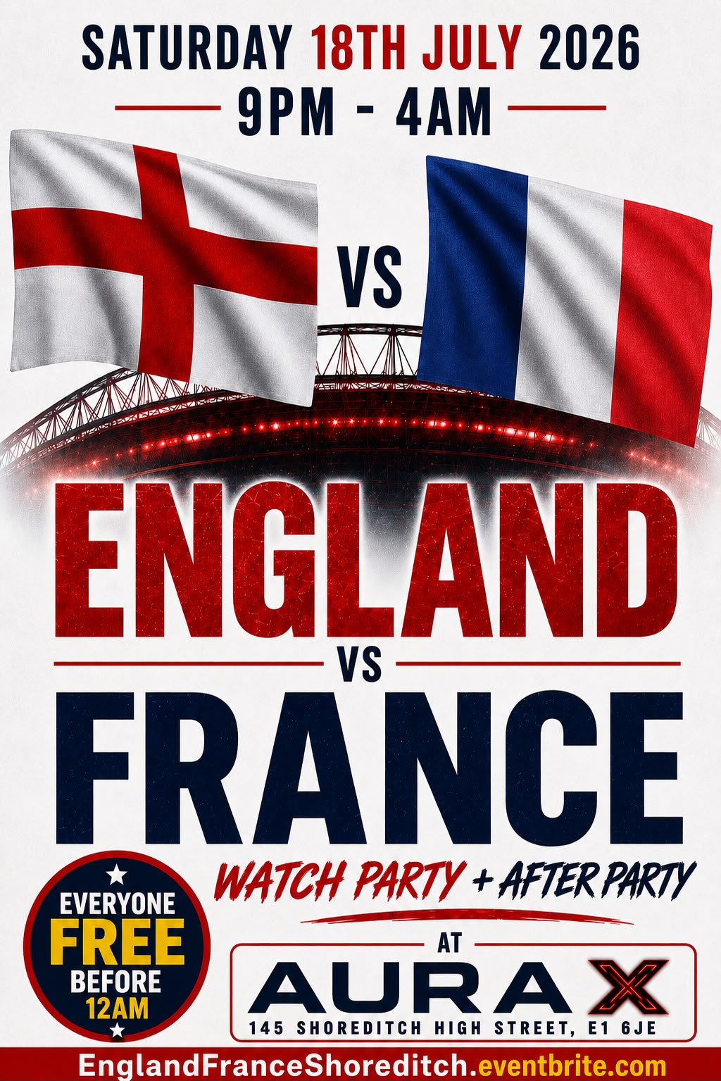 England VS France - Watch Party + After Party (Everyone Free Before 12AM)