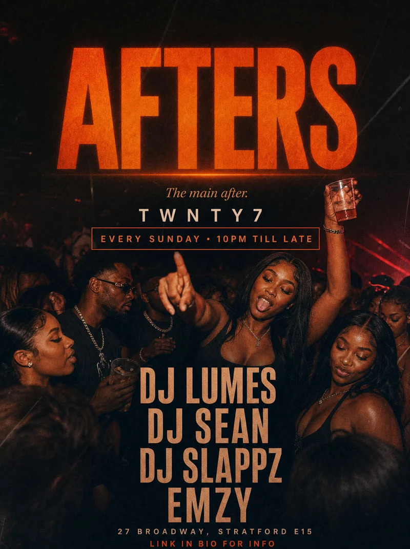 AFTERS at TWNTY7 — Sunday Afterparty in Stratford 