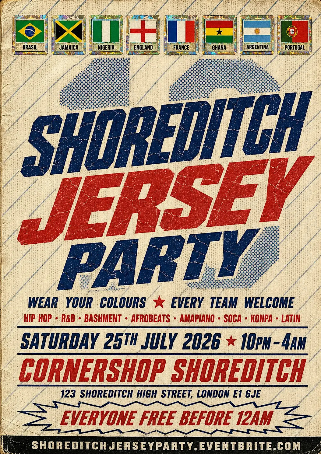 SHOREDITCH JERSEY PARTY | Everyone Free Before 12AM