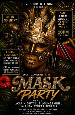 CIROC boy & Alsim  Present Soca, Dancehall, Afro MASK PARTY.