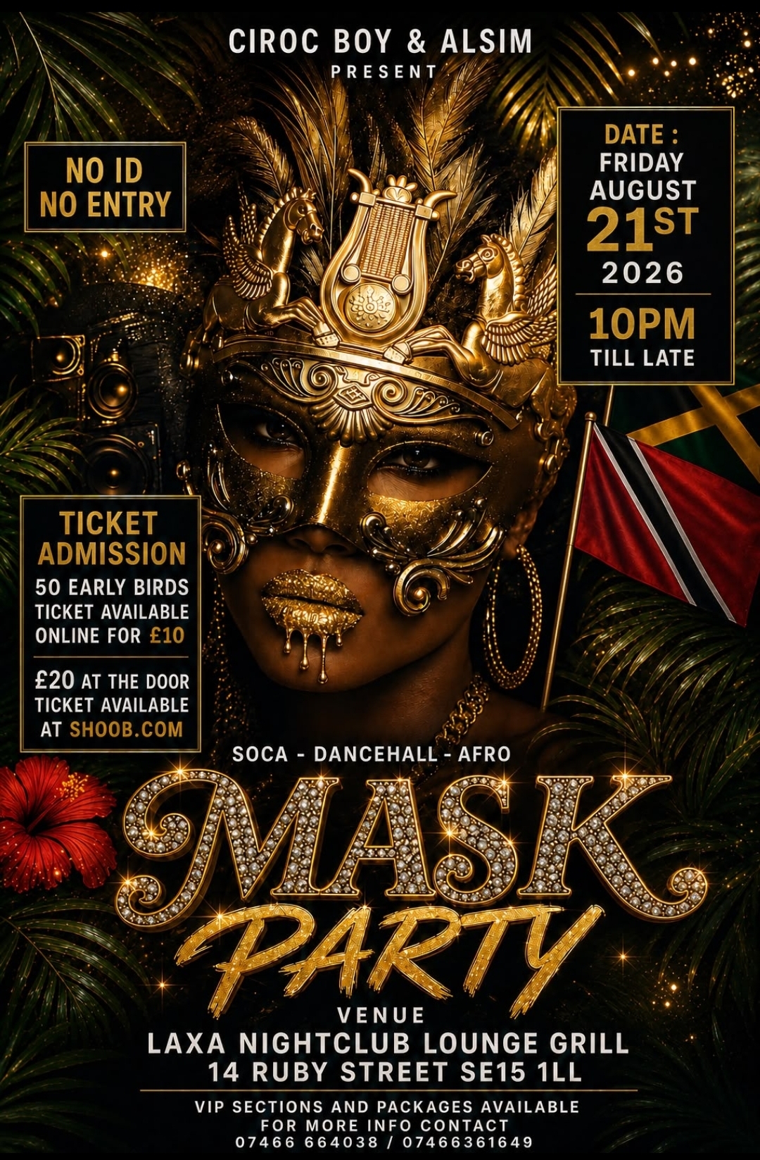 CIROC boy & Alsim  Present Soca, Dancehall, Afro MASK PARTY.
