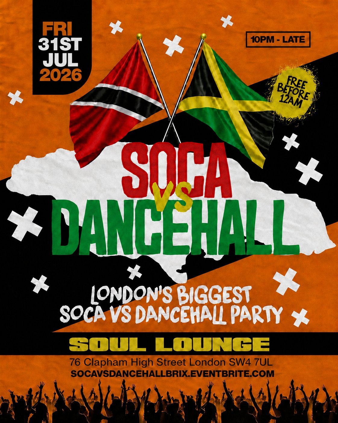 Soca Vs Dancehall Clapham – Everyone Free Before 12AM