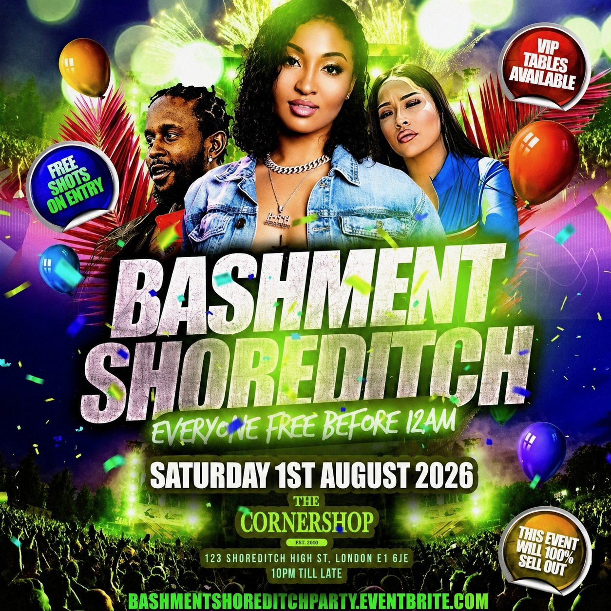 Bashment Shoreditch Party - Free Before Midnight