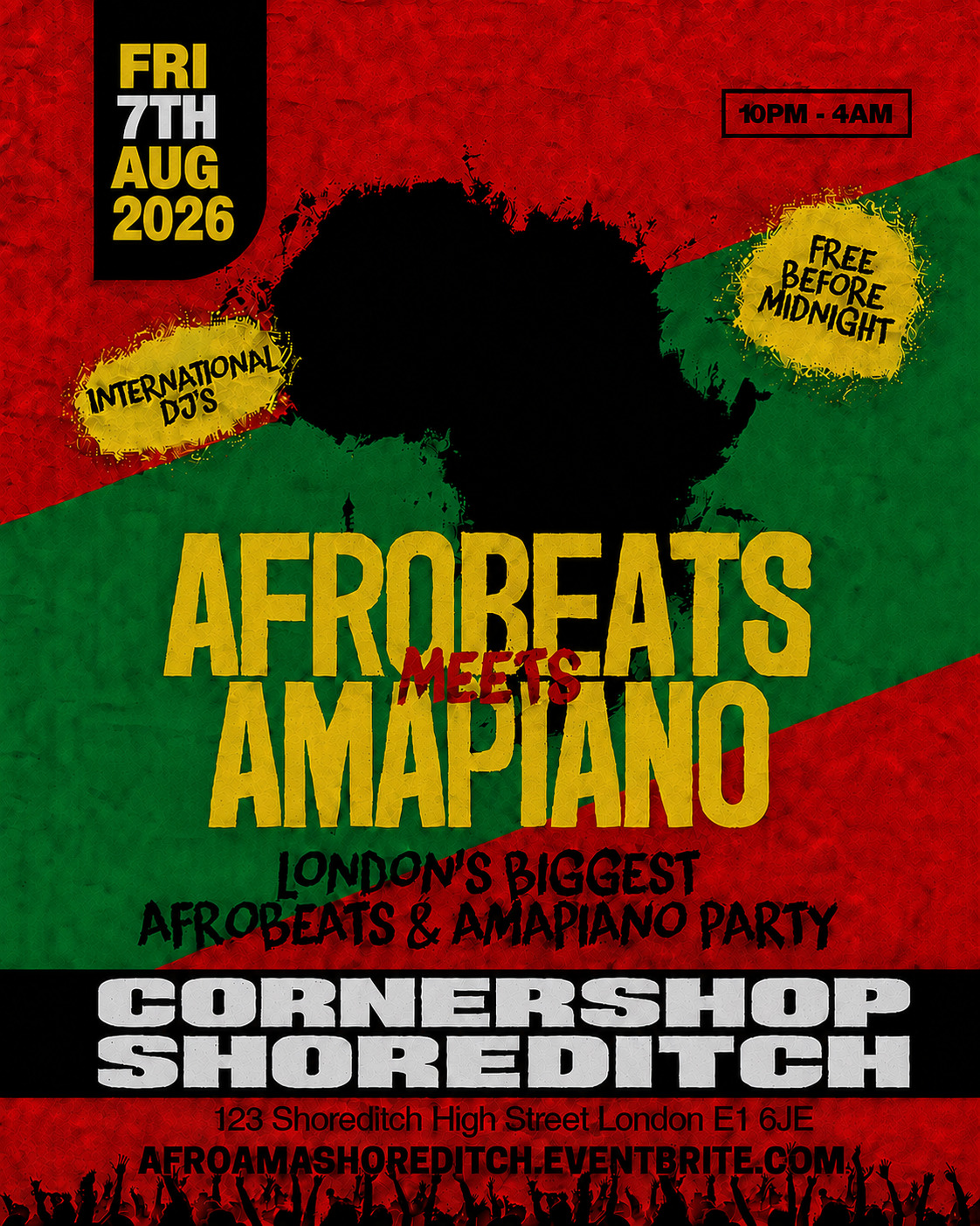 Afrobeats Meets Amapiano Shoreditch – Everyone Free Before 12AM