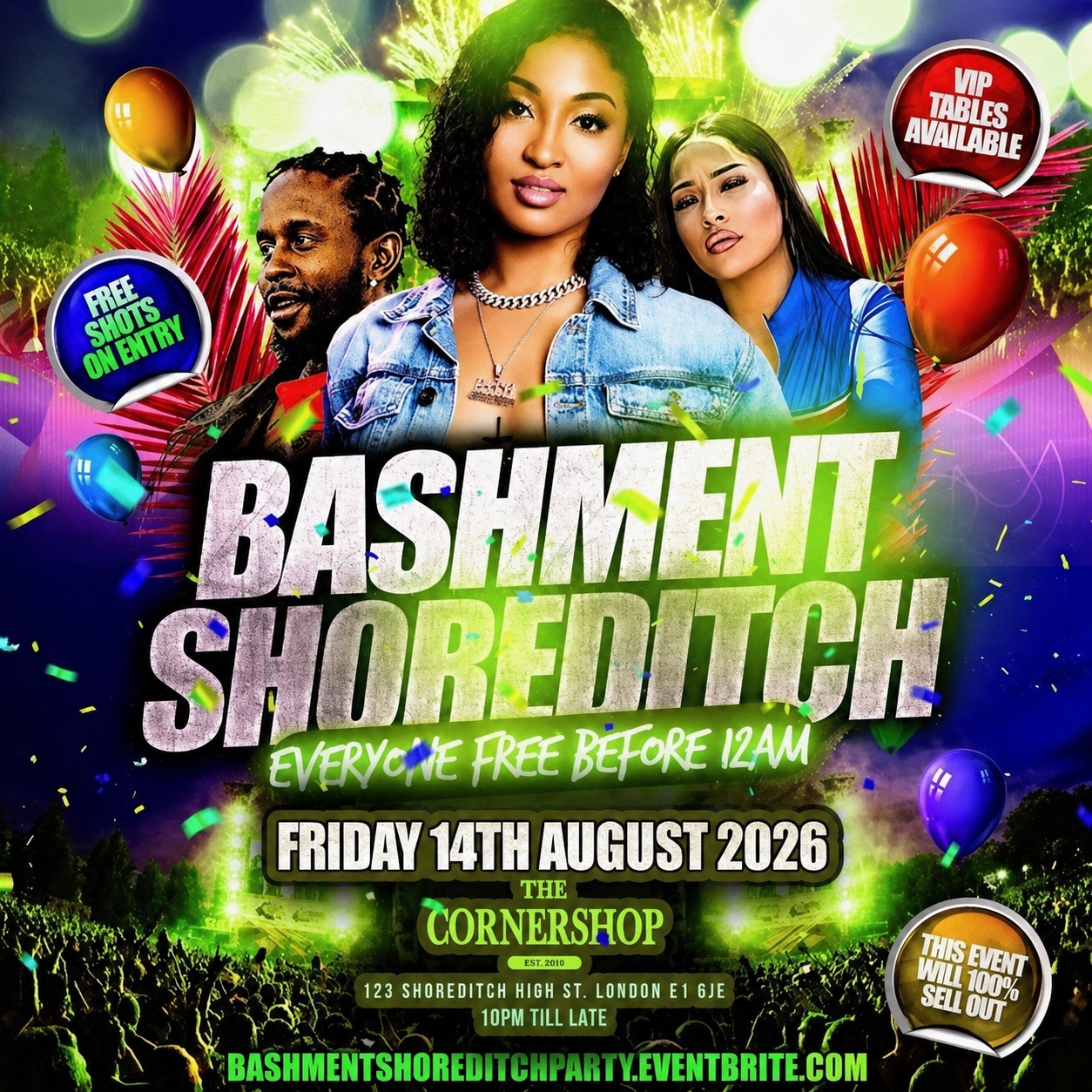 Bashment Shoreditch Party - Free Before Midnight