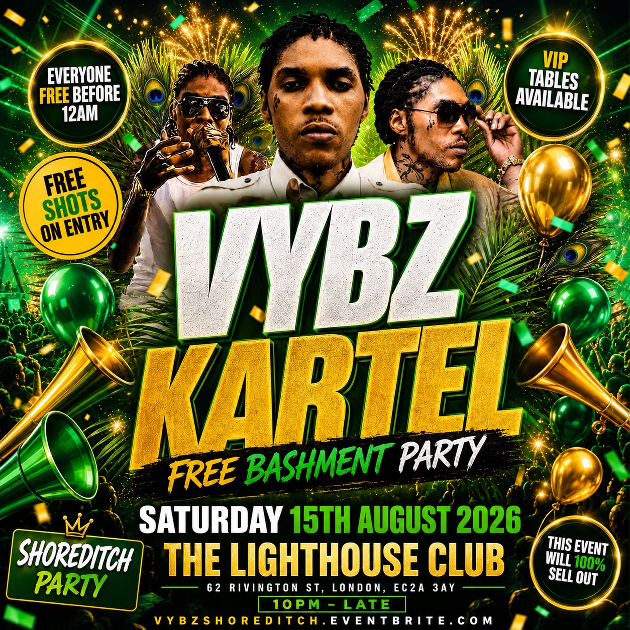 VYBZ Kartel - Free Bashment Party - Everyone Free Before 12AM