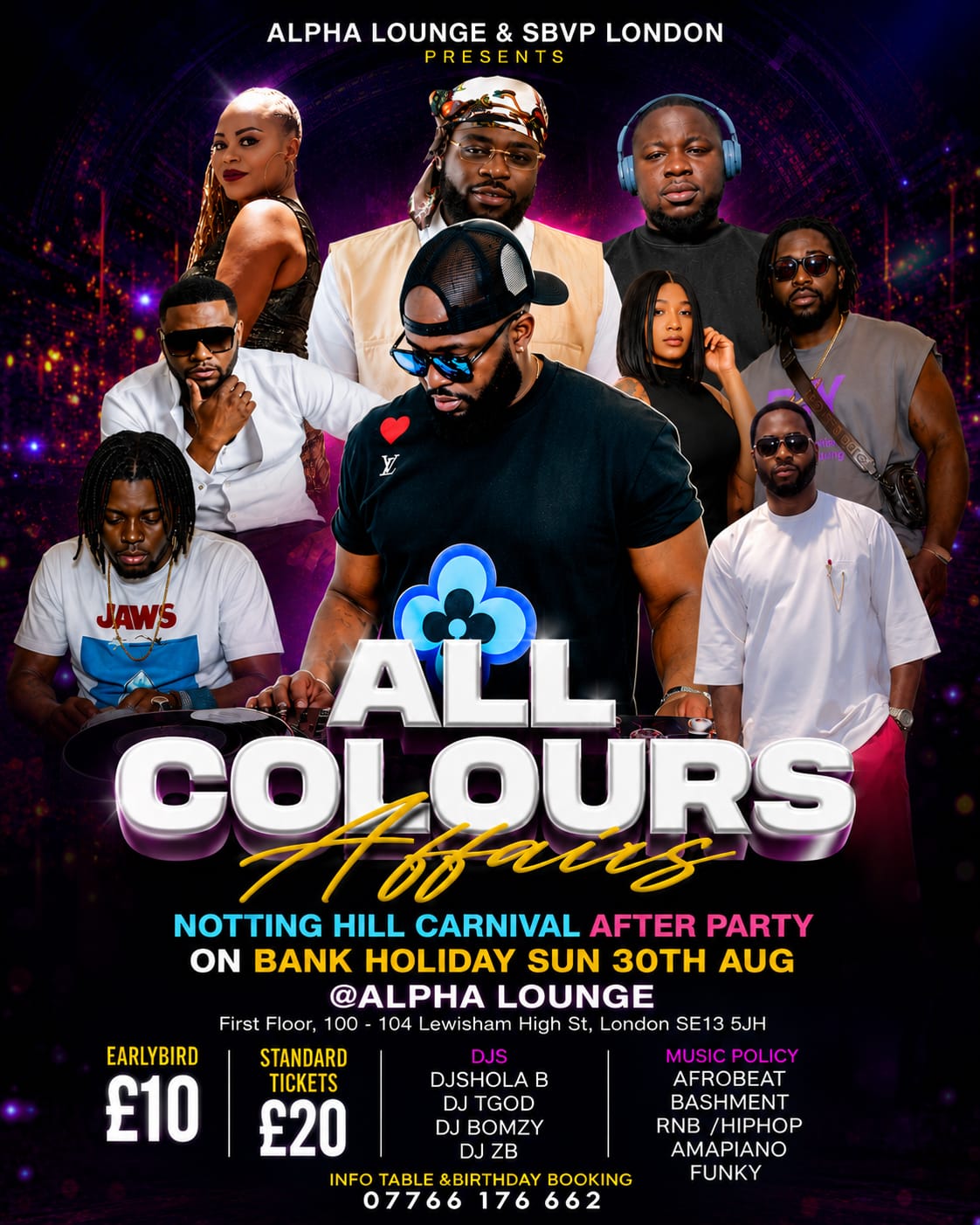 ALL COLOURS AFFAIRS ON BANK HOLIDAY SUNDAY 30TH AUG @ALPHA LOUNGE SE13 5JH 