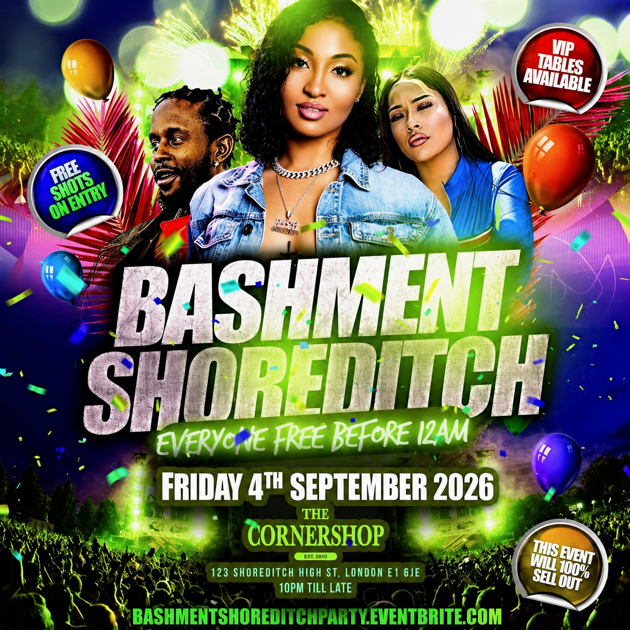 Bashment Shoreditch Party - Free Before Midnight