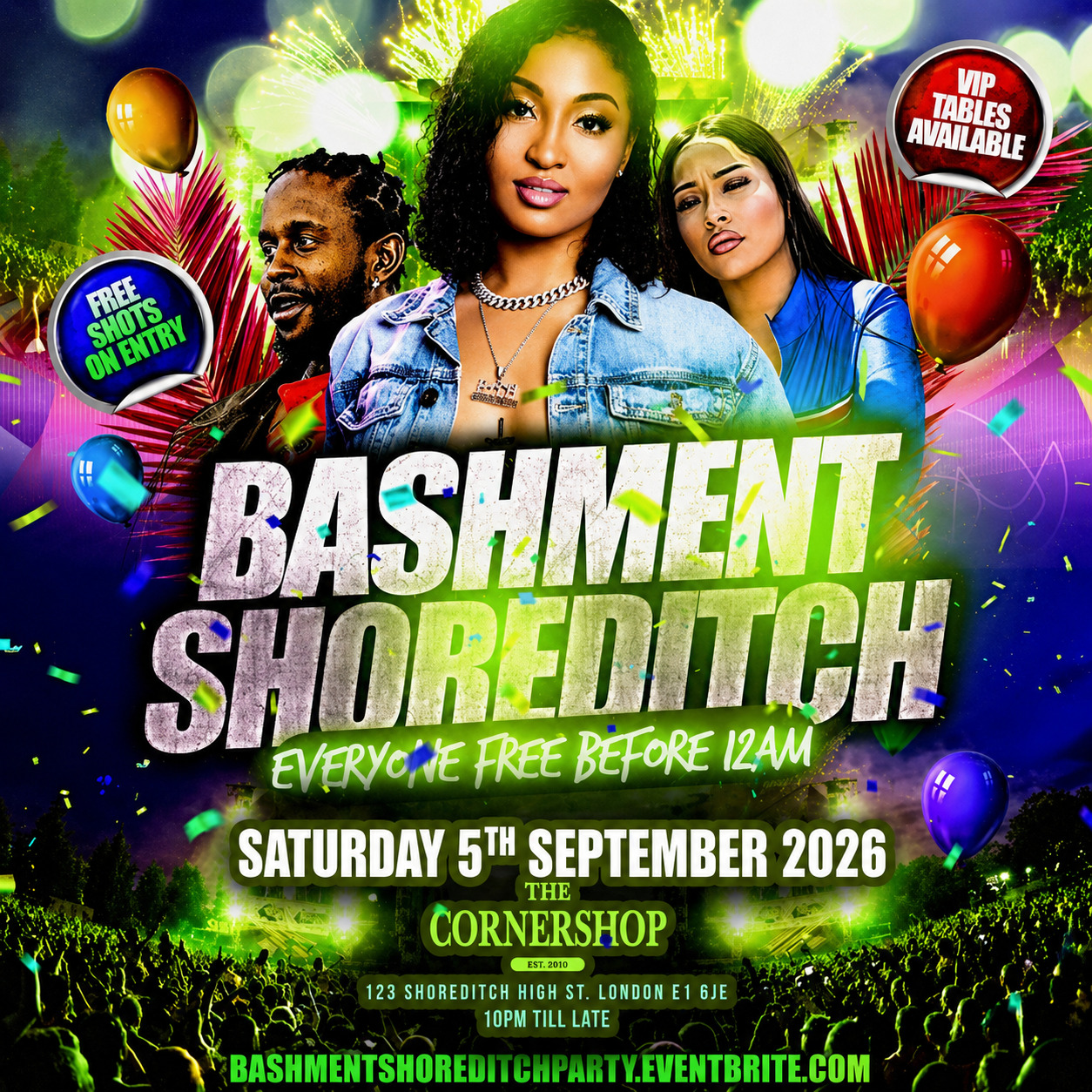 Bashment Shoreditch Party - Free Before Midnight