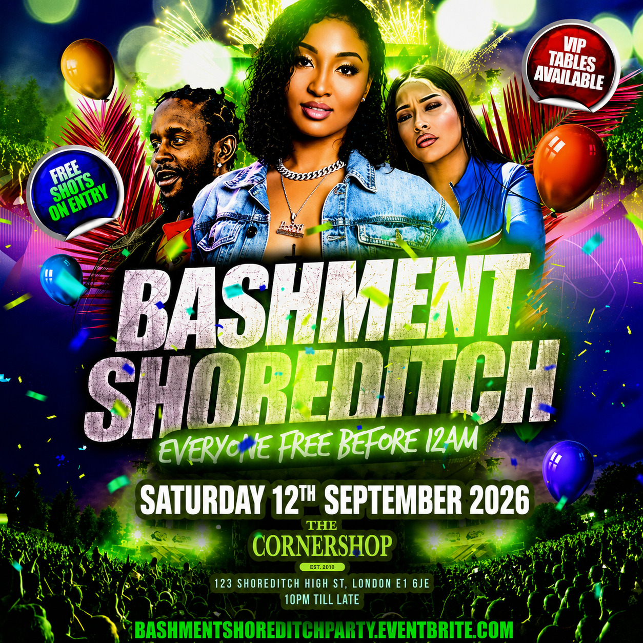 Bashment Shoreditch Party - Free Before Midnight