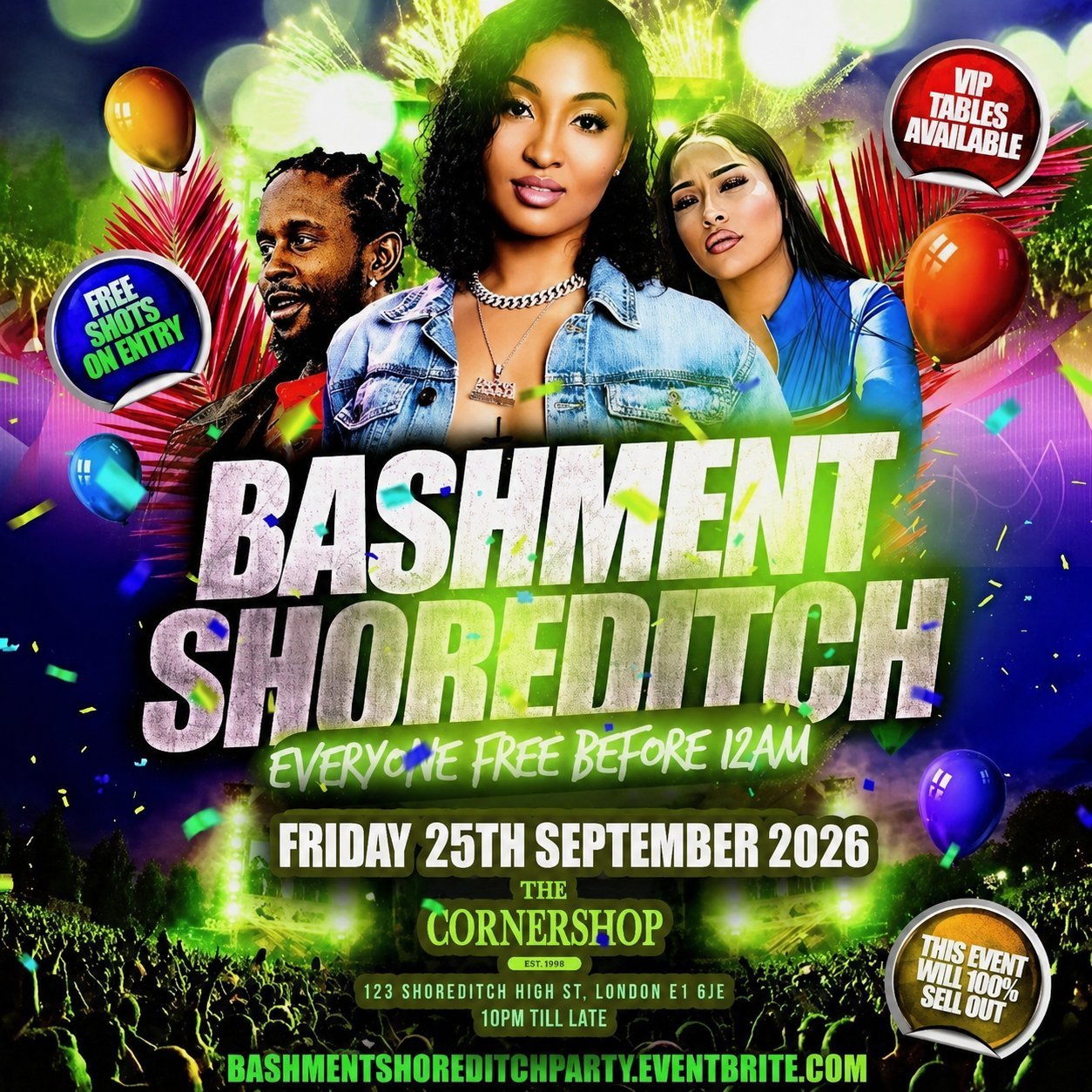Bashment Shoreditch Party - Free Before Midnight