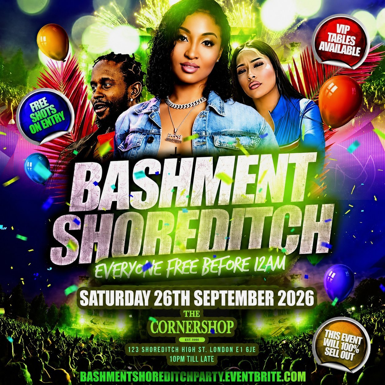 Bashment Shoreditch Party - Free Before Midnight