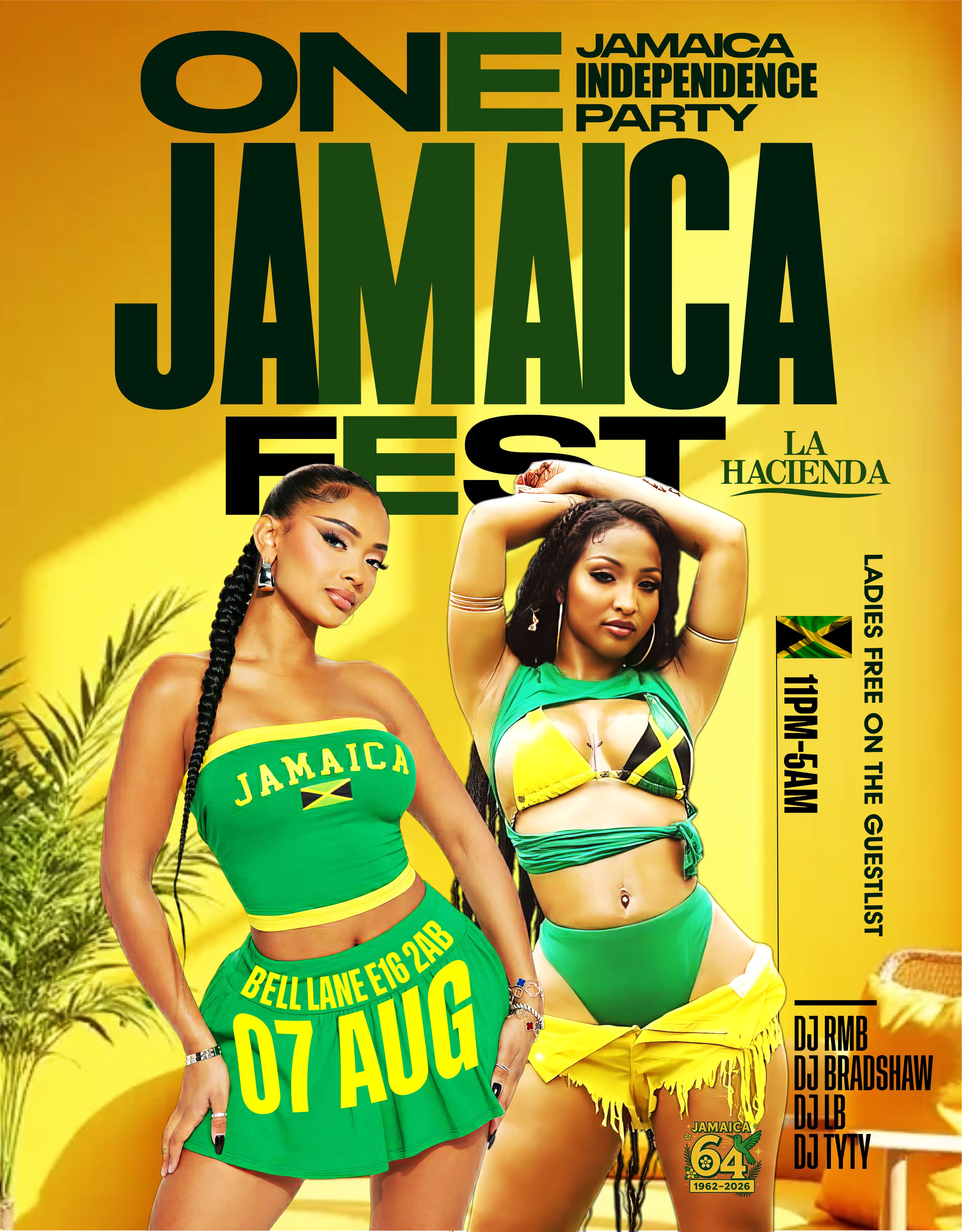 JAMICA INDEPENDENCE PARTY FRIDAY JULY 7th @ LA HACIENDA                                                   