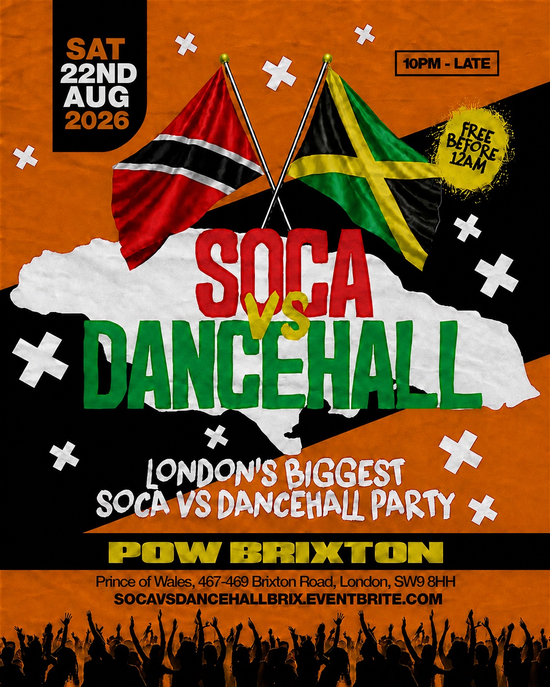 Soca Vs Dancehall Brixton – Everyone Free Before 12AM