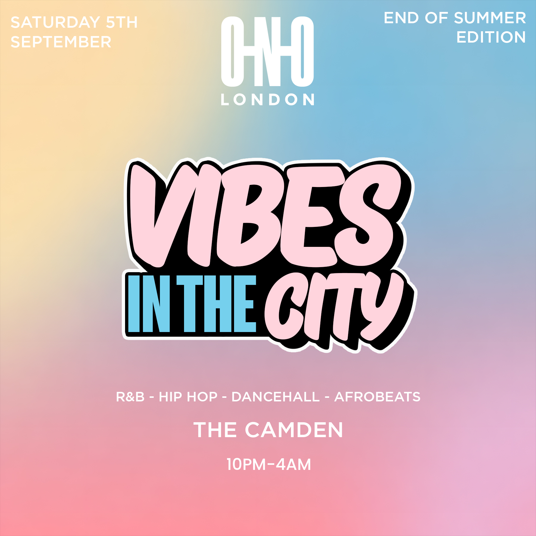 VIBES IN THE CITY (£1 B4 11PM WITH A TICKET)