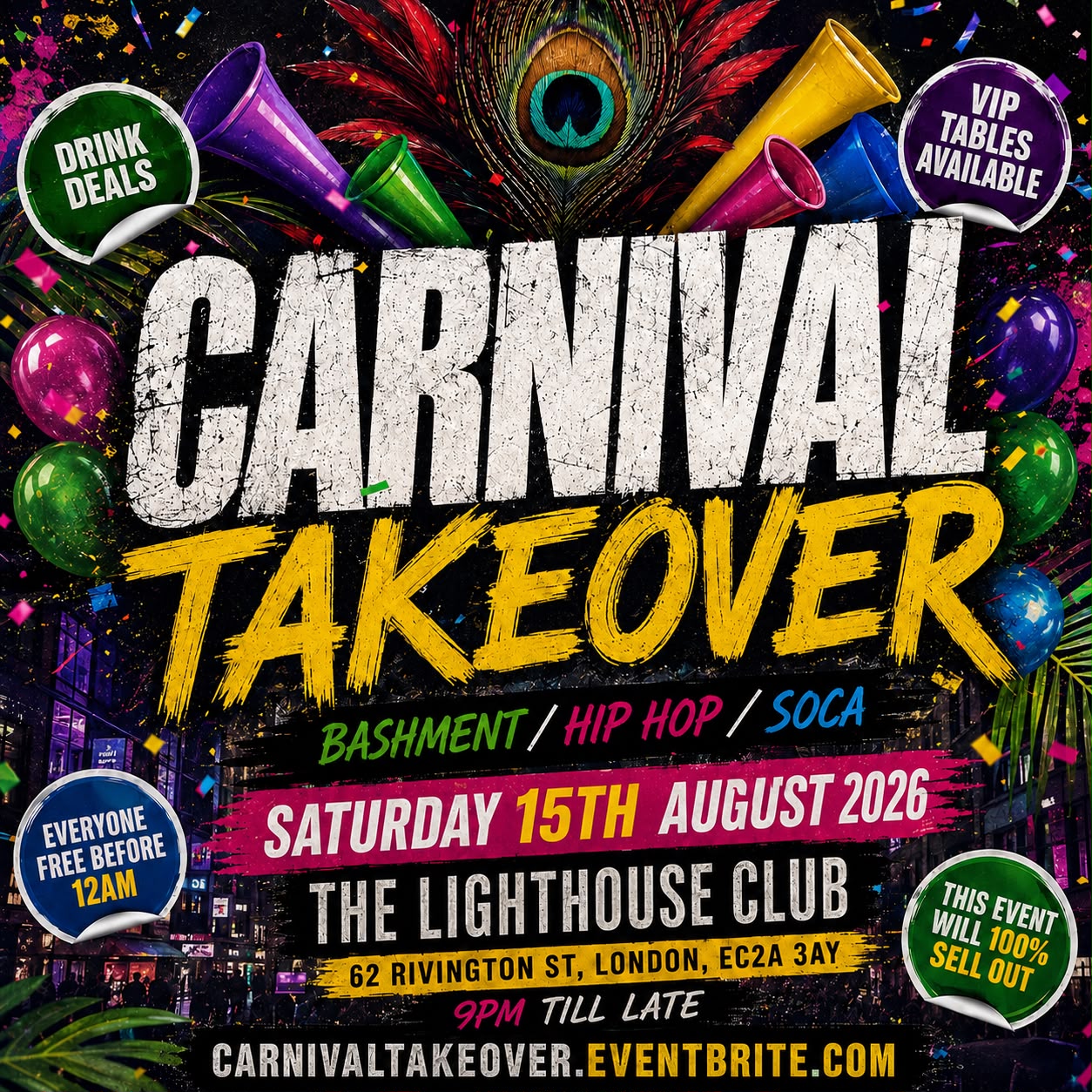 Carnival Takeover - Everyone Free Before 12AM