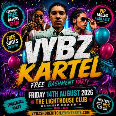 VYBZ Kartel - Free Bashment Party - Everyone Free Before 12AM