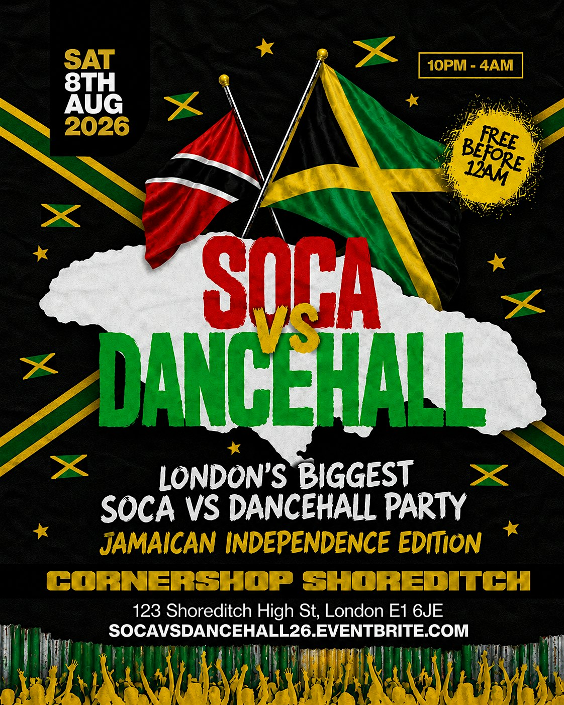 Soca Vs Dancehall JA Independence Party – Everyone Free Before 12AM