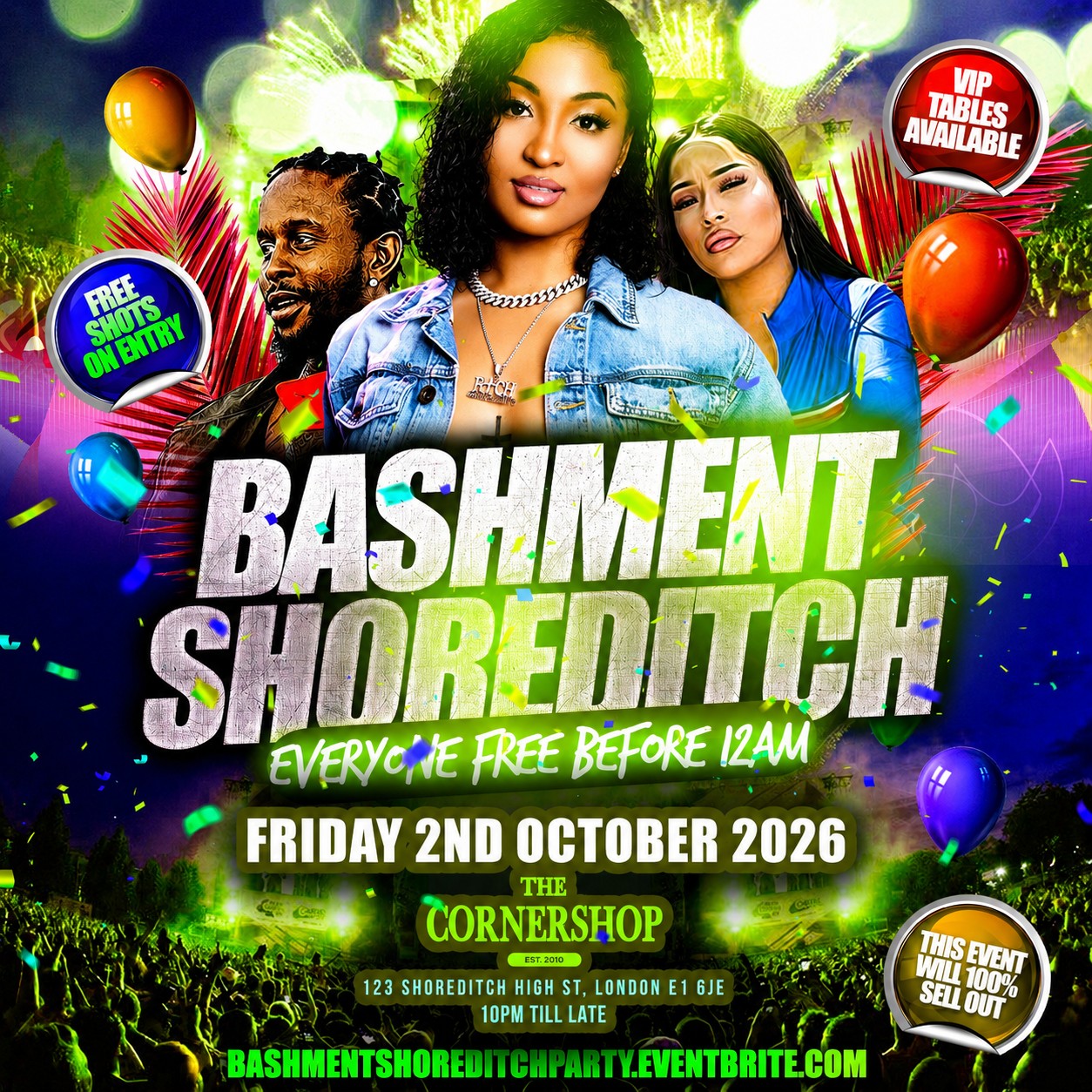 Bashment Shoreditch Party - Free Before Midnight