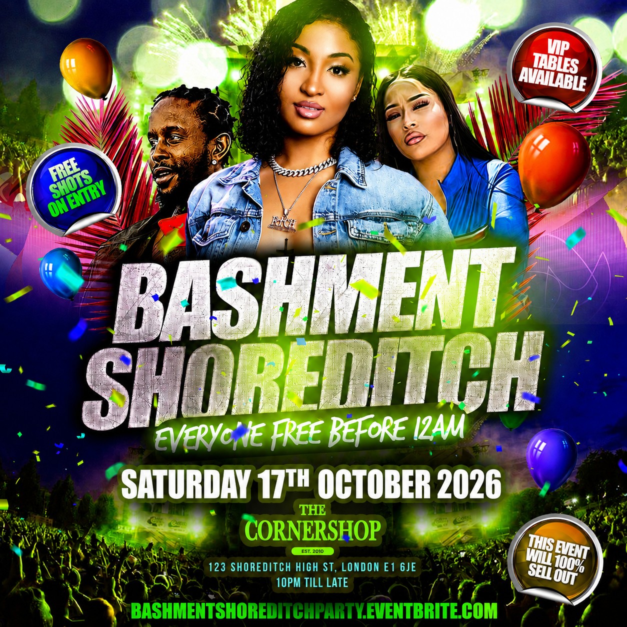 Bashment Shoreditch Party - Free Before Midnight