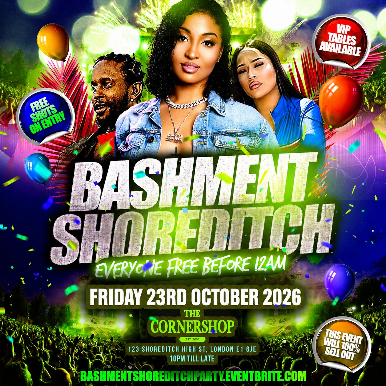 Bashment Shoreditch Party - Free Before Midnight