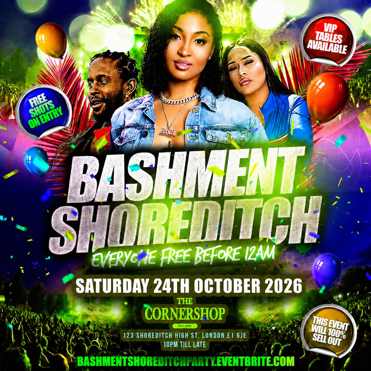 Bashment Shoreditch Party - Free Before Midnight