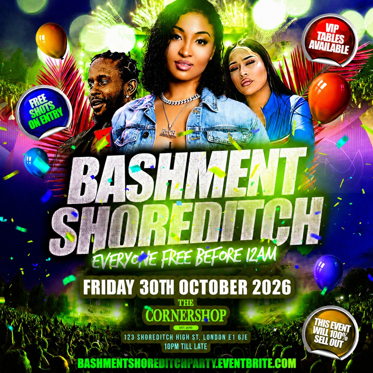 Bashment Shoreditch Party - Free Before Midnight