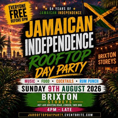 Jamaican Independence - Rooftop Day Pary - Everyone Free Before 6PM