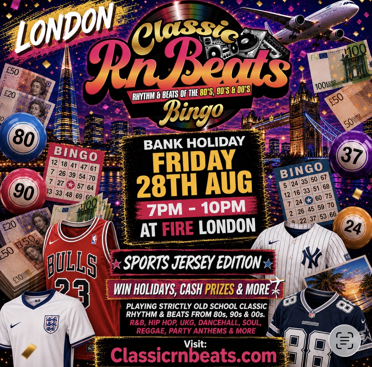 Classic RnBeats Old School Bingo 28TH AUG