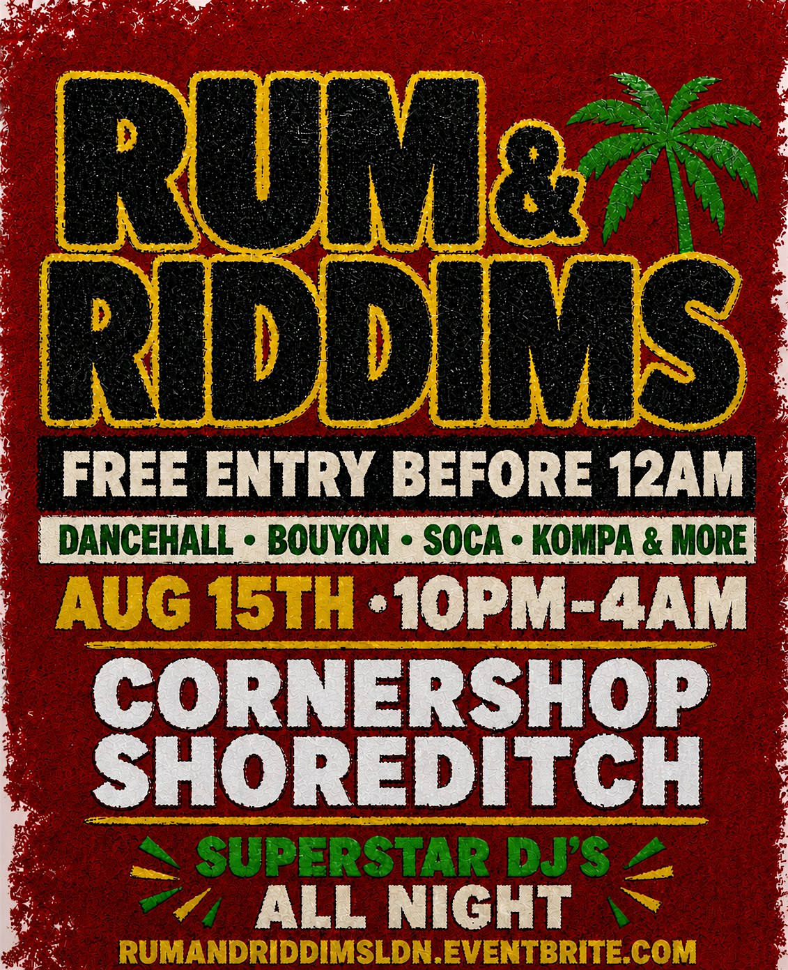 RUM & RIDDIMS – THE BEST OF THE CARIBBEAN | FREE ENTRY BEFORE 12AM