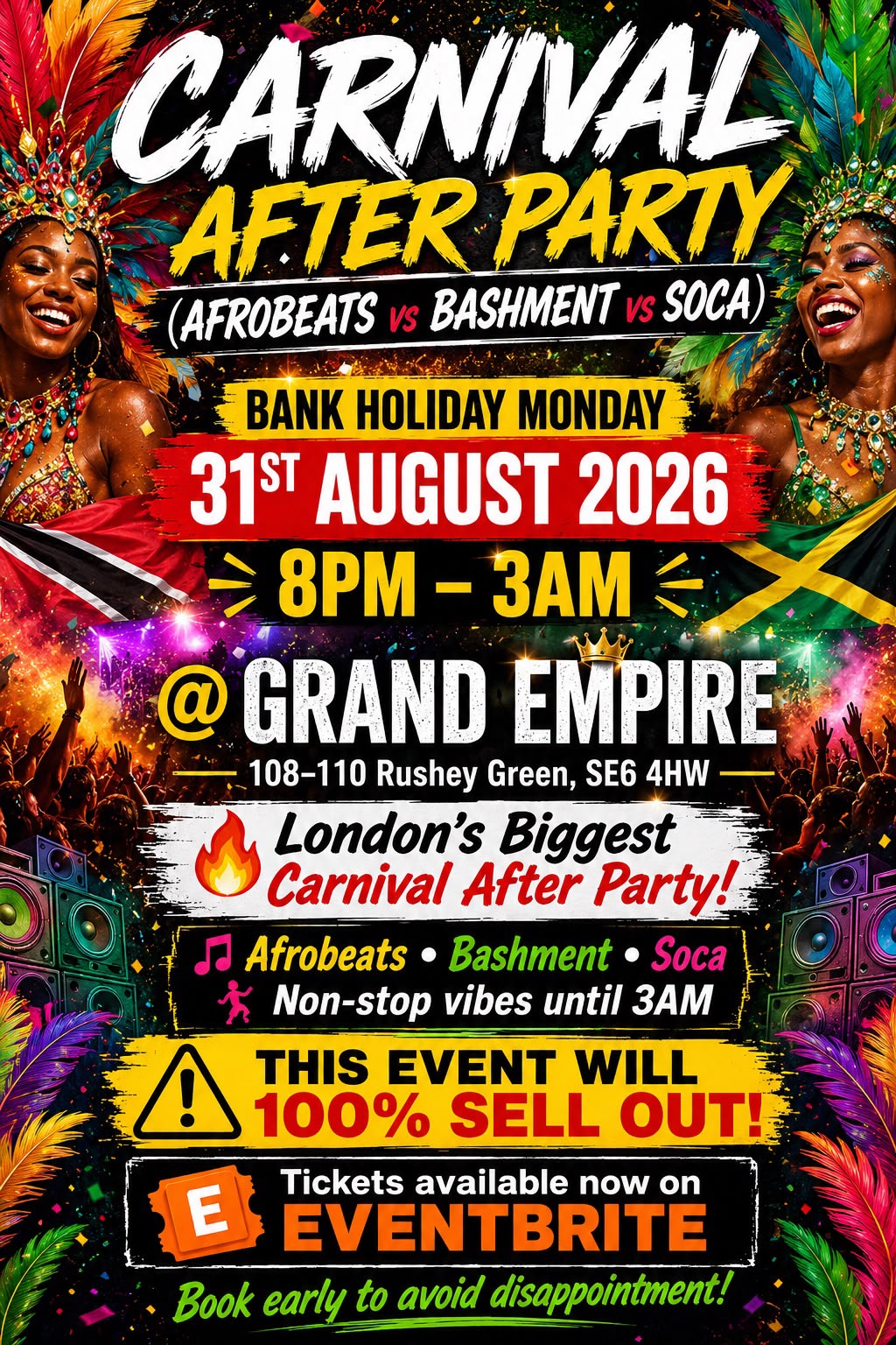 CARNIVAL AFTER PARTY - BASHMENT vs SOCA vs AFROBEATS
