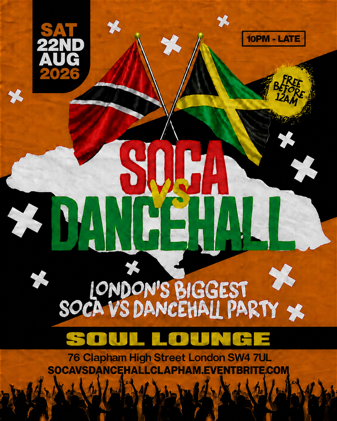 Soca Vs Dancehall Clapham – Everyone Free Before 12AM