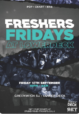 Greenwich Freshers Party Friday 18th September