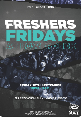 Greenwich Freshers Party Friday 18th September
