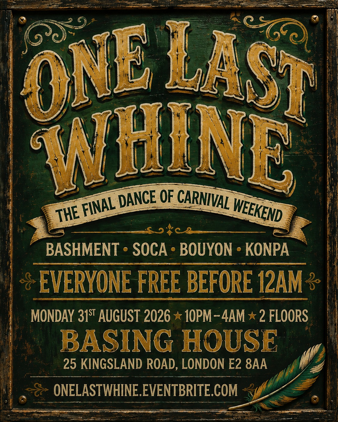 One Last Whine - Sunday Carnival After Party (Free Tickets)