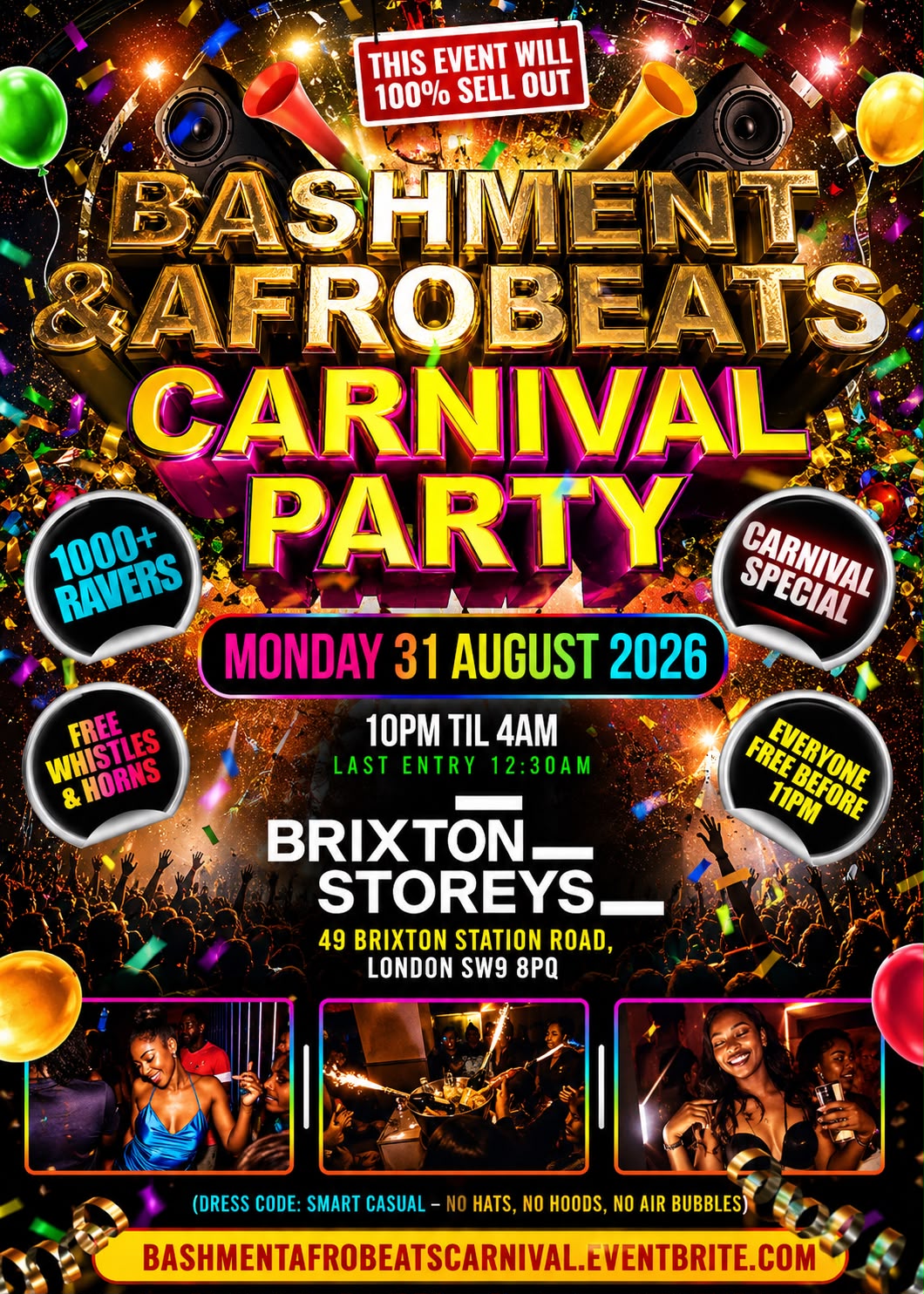Bashment & Afrobeats - Carnival Party - Everyone Free Before 11PM
