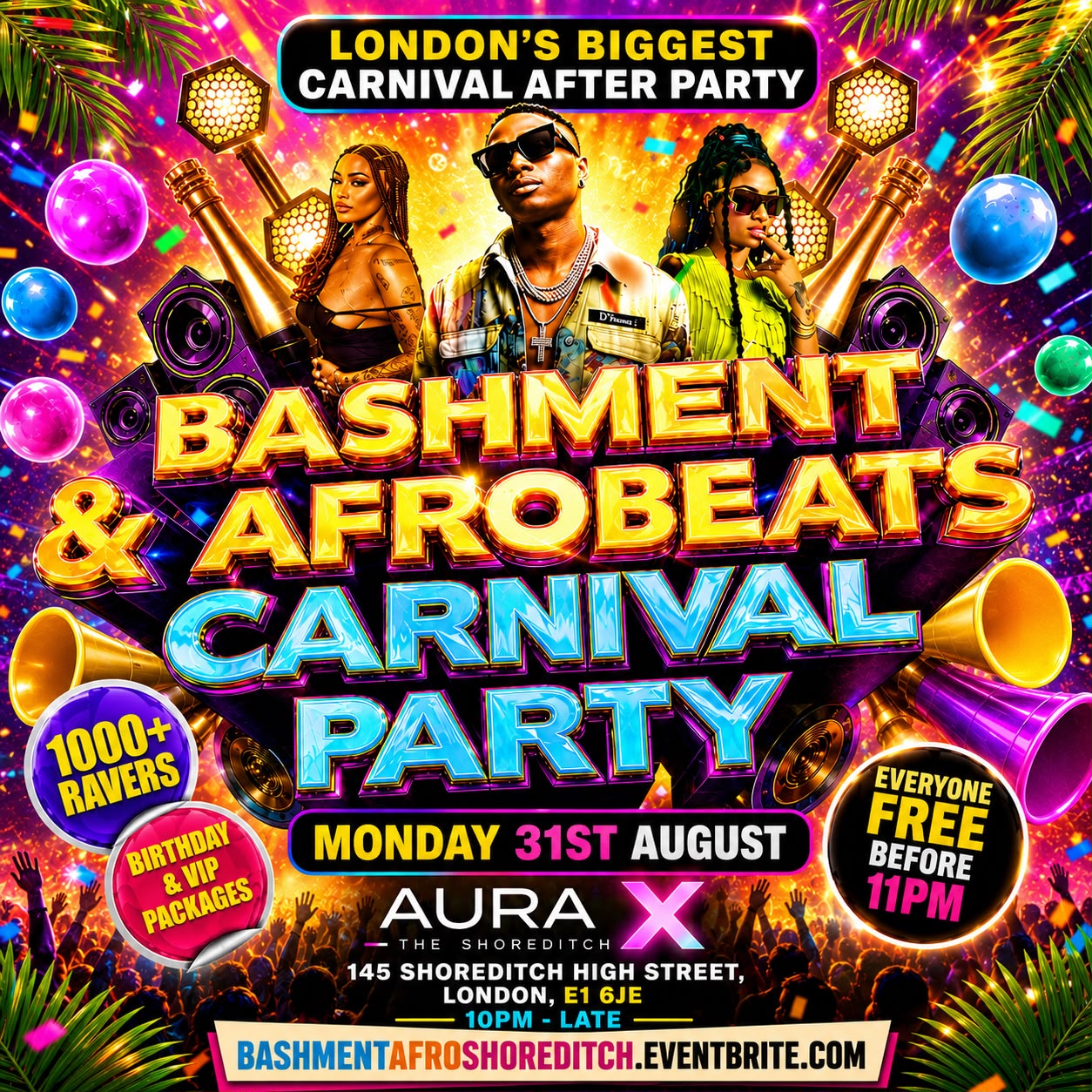 Bashment & Afrobeats - Carnival Party - Everyone Free Before 11PM