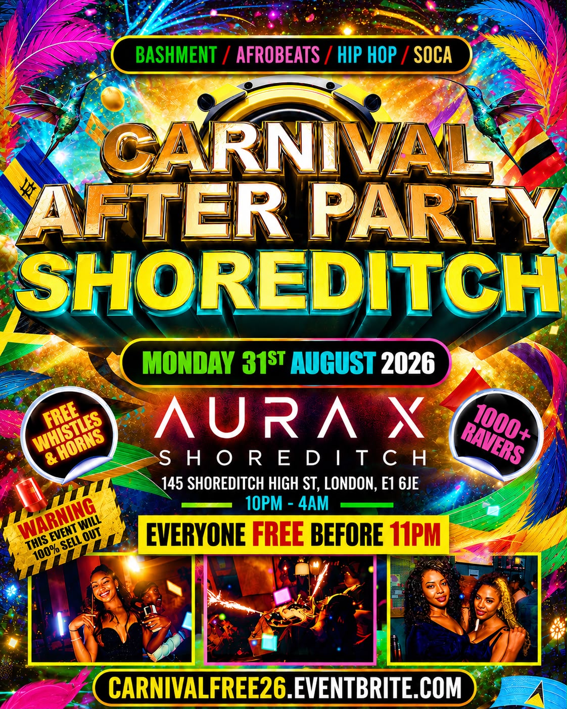 Carnival After Party - Shoreditch - Everyone Free Before 11PM