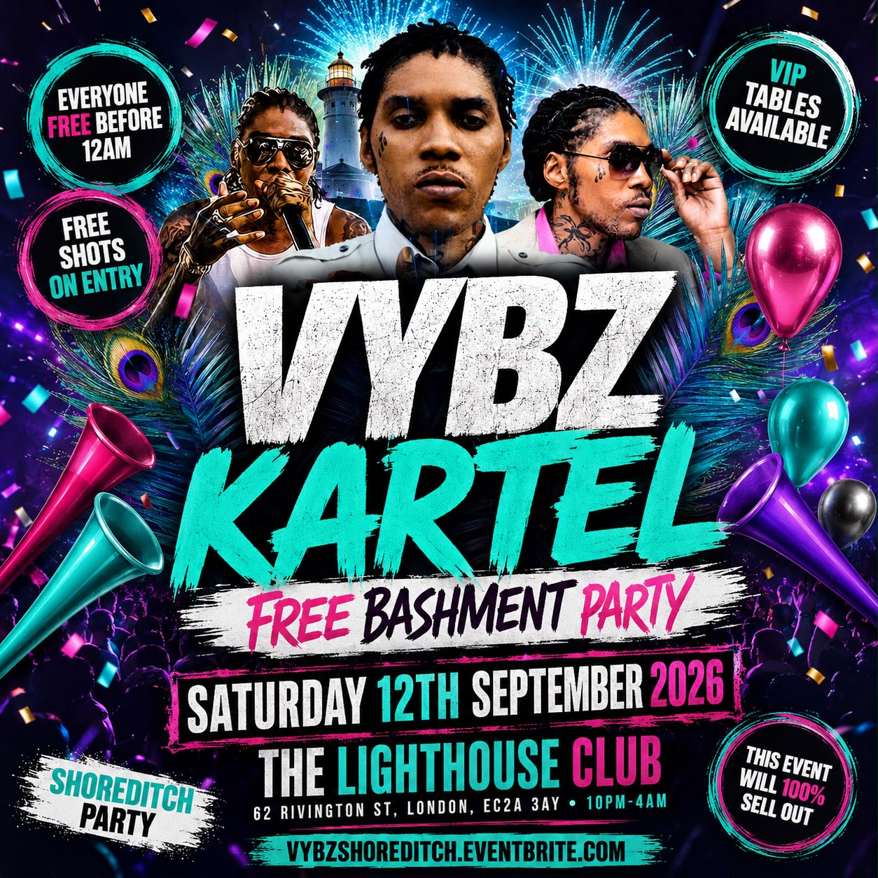 VYBZ Kartel - Free Bashment Party - Everyone Free Before 12AM