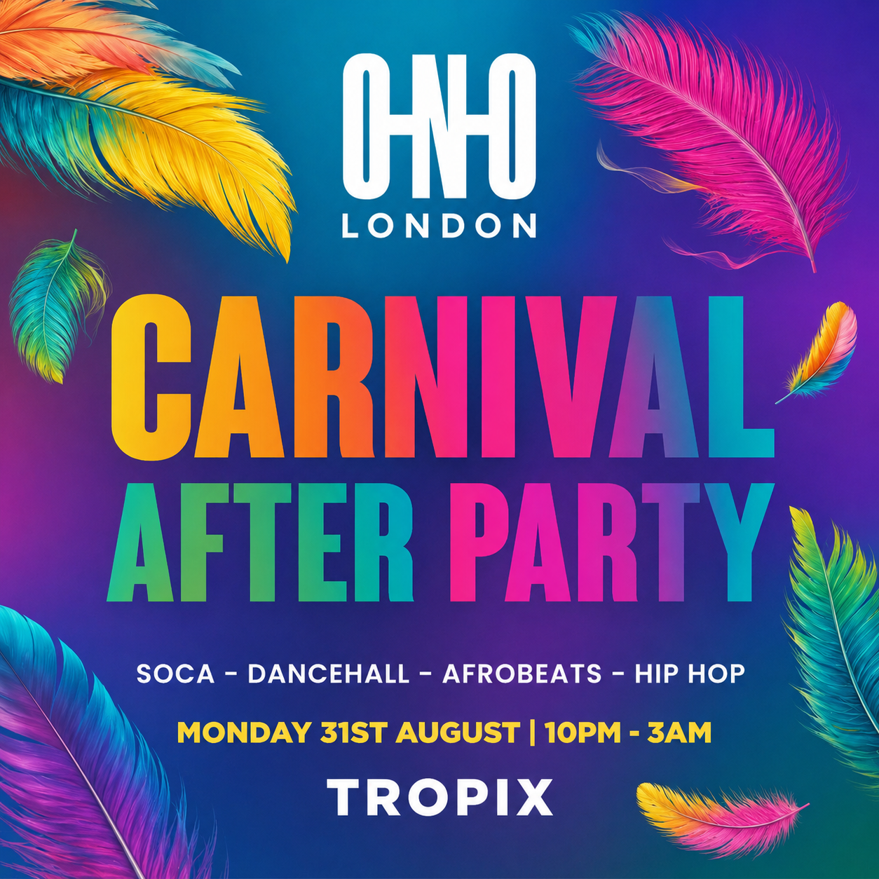 CARNIVAL AFTER PARTY (£1 B4 11PM WITH A TICKET)