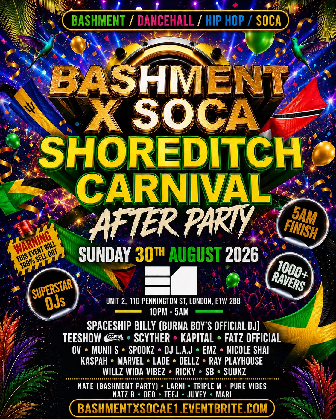 Bashment X Soca - Shoreditch Carnival After Party
