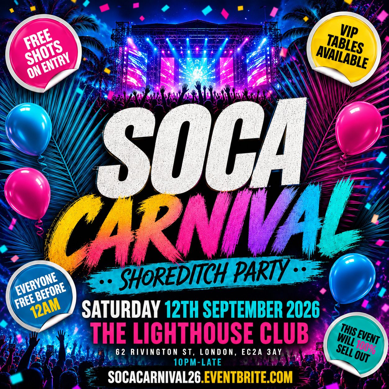 Soca Carnival Shoreditch Party - Everyone Free Before 12AM