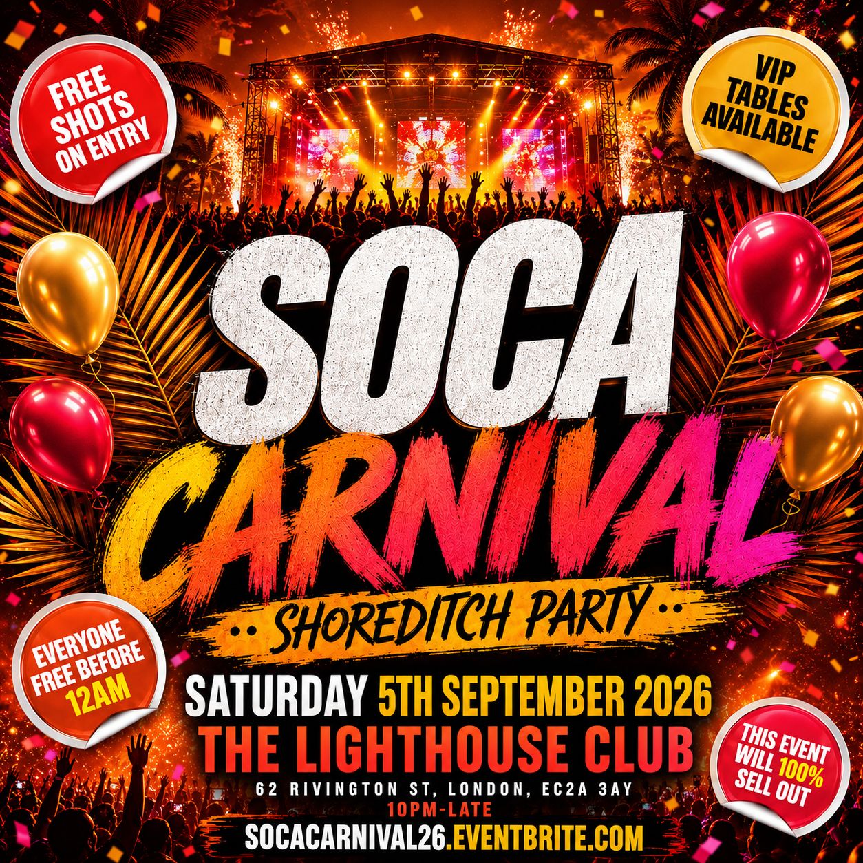 Soca Carnival Shoreditch Party - Everyone Free Before 12AM