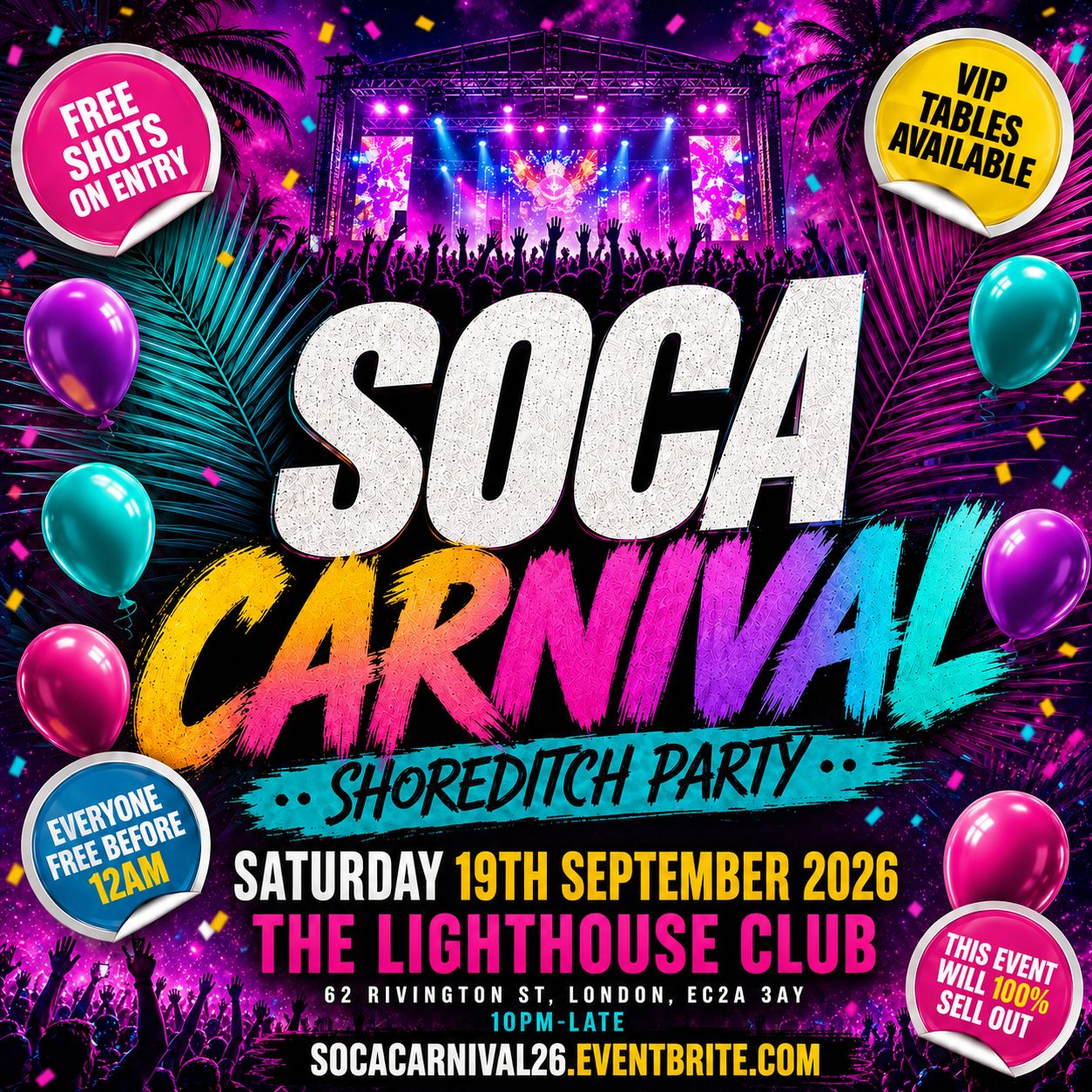 Soca Carnival Shoreditch Party - Everyone Free Before 12AM